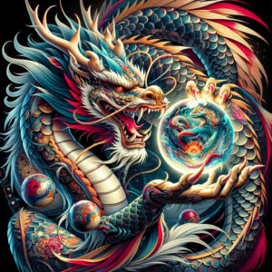 水晶玉を持つ龍