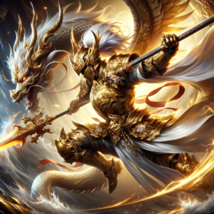 金色の鎧をまとう竜騎士